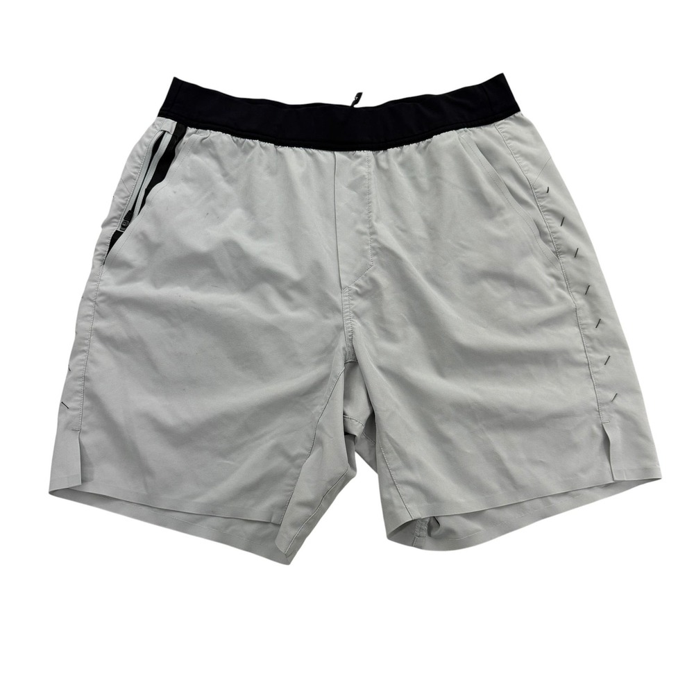 Ten Thousand Shorts Mens M Gray Bermuda Microfiber Drawstring Foundation 7"